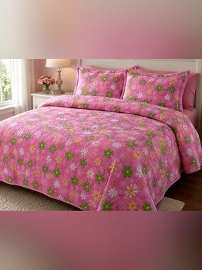 Pink Floral Quilt